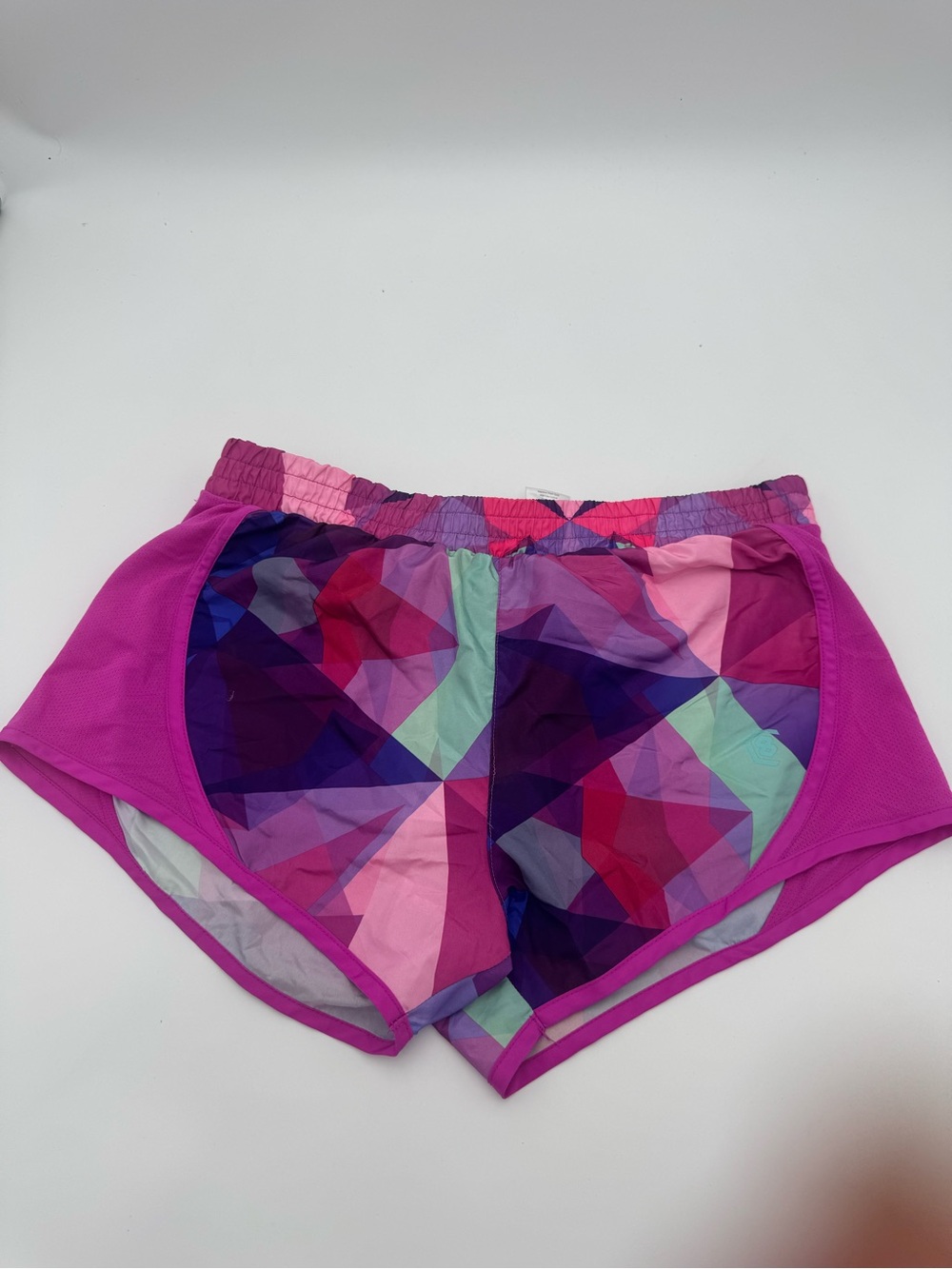 Bright Geometric Pink Athletic Shorts